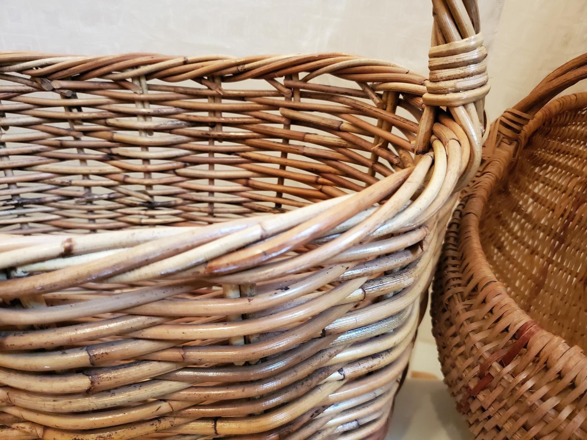 Large Vintage Basket, Blanket Storage