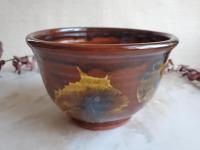 Hamelin Redware Bowl with Spangles and Daubs Decoration