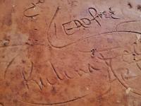 Redware Platter with Heart, Tulips and Leaves Sgraffito Decoration