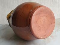 Redware Pitcher with Black Polka Dots