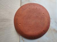 Redware 11 inch Plate with Leaping Hare Sgraffito Motif