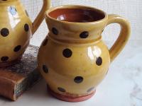 Hamelin Redware Mug with Black Polka Dots