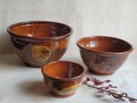 Redware Bowls with Spangles and Daubs Motif