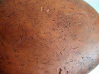 Redware Oval Platter with "Wave" Motif