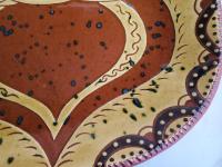 Redware Shallow Trencher, Angel with Wings Motif