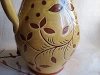 Redware Pitcher, Ivy Leaf Sgraffito Motif