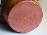 Large Redware Pitcher, Angel with Wings Sgraffito Motif