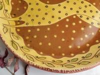 Sgraffito Redware Platter - Leaping Hare Motif - 14 in