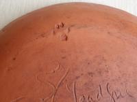 Sgraffito Redware Platter - Leaping Hare Motif - 14 in