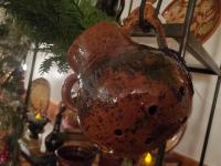 Redware Pottery Strainer with Lead Free Glaze