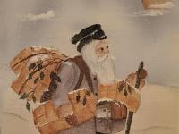 Original Painting on Canvas of Santa Delivering Presents by Gladys Desmond