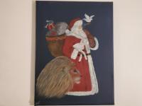 Original Painting on Canvas of Santa, Lion & Lamb by Gladys Desmond