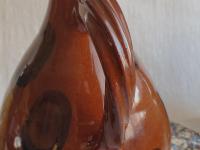 Redware Soap/Lotion Dispenser with Black Dapples