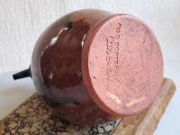 Redware Soap/Lotion Dispenser with Black Dapples