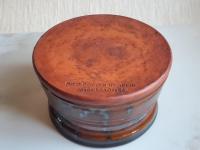 Large Redware Soap Dish with Black Spangles and Black Glaze Accents