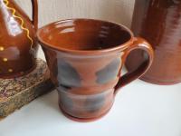 Large Redware 16 oz. Mug with Black Dapples