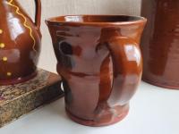 Large Redware 16 oz. Mug with Black Dapples