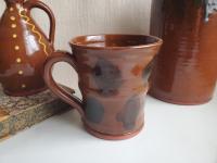 Large Redware 16 oz. Mug with Black Dapples