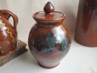 Redware 6 in Jar with Spangles (a)