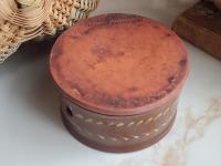 Large Redware Soap Dish with Slip Decoration