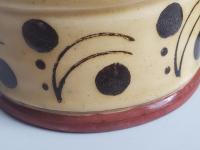 Redware Soap Dish with Stamped Arch and Dot Pattern