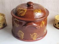 Redware Large Covered Serving Dish