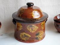 Redware Covered Serving Dish