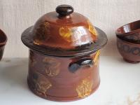 Redware Covered Serving Dish