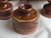 Large Redware Inkwell with Slip Decoration