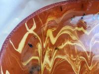 Redware Oval Platter with Marbled Motif