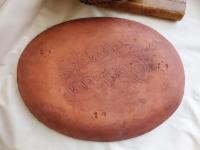 Redware Oval Platter with Marbled Motif