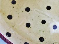 Redware Oval Platter with Black Polka Dots