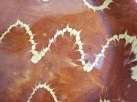 Redware 13 in. Large Platter with Slip Motif