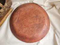 Redware 13 in. Large Platter with Slip Motif