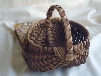 Small Melon Basket or Egg Basket, Hand Woven