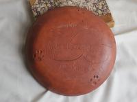 Redware 9 in Plate with Pineapple Sgraffito Motif