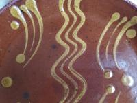Redware 11 inch Plate with Traditional Slipware Motif