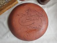 Redware 11 in Plate with Pineapple Sgraffito Motif