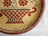 Redware 11 inch Plate with Flower Basket Sgraffito Motif