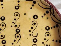 Redware 9 in Plate with Stamped Pattern