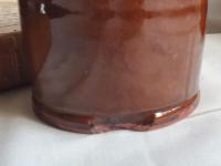 Redware Soap/Lotion Dispenser Bottle with Feather Motif
