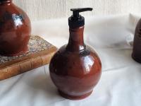 Redware Soap/Lotion Dispenser Bottle with Spangles