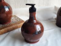 Redware Soap/Lotion Dispenser Bottle with Spangles
