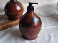 Redware Soap/Lotion Dispenser Bottle with Spangles