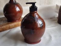 Redware Soap/Lotion Dispenser Bottle with Spangles