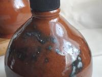 Redware Soap/Lotion Dispenser Bottle with Spangles