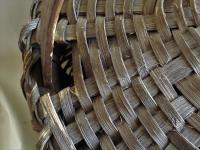Large Primitive Splint Basket with Attached Lifting Lid
