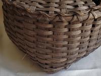Large Primitive Splint Basket with Attached Lifting Lid