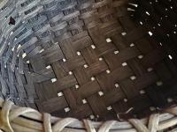 Large Primitive Splint Basket with Attached Lifting Lid