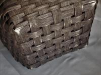 Large Primitive Splint Basket with Attached Lifting Lid